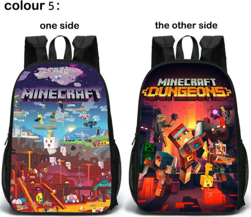 2022 Ny dobbeltsidig Minecraft-ryggsekk.