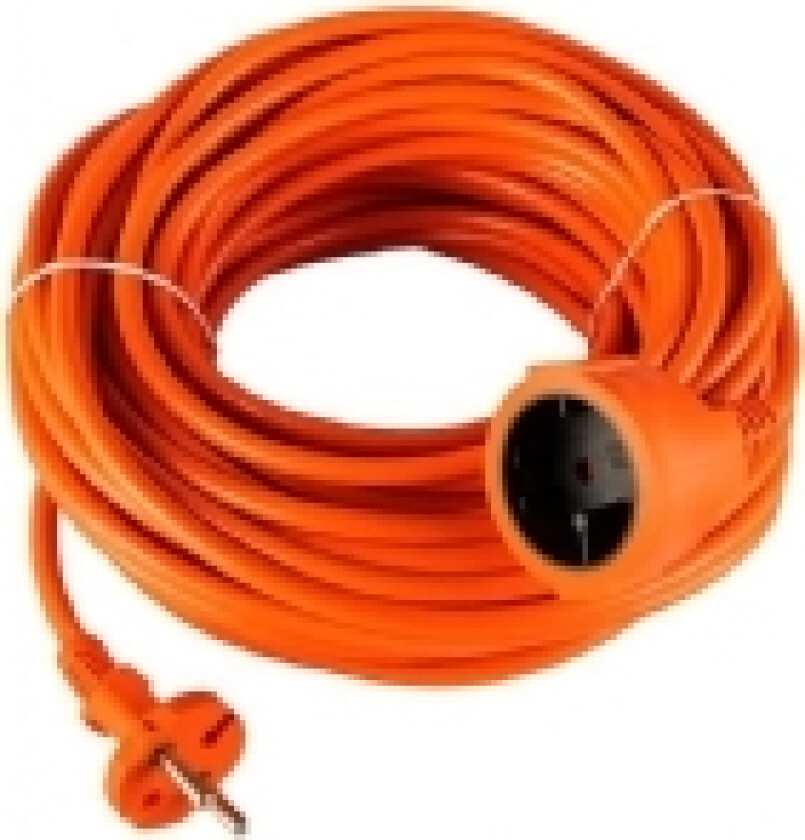 Blow PR-160 skjøteledning 1 uttak uten jording 30m oransje 2x1,5mm