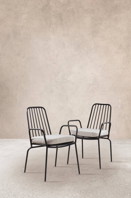 IMPERIA armstol 2-pk Svart/lys grå pute