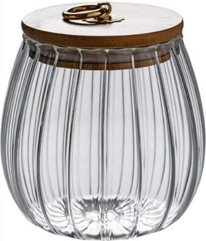 750 ml klar glasskrukke med lufttett lokk i akasietre for kaffe, te, krydder, sukker, kjeks, nøtter--.pa