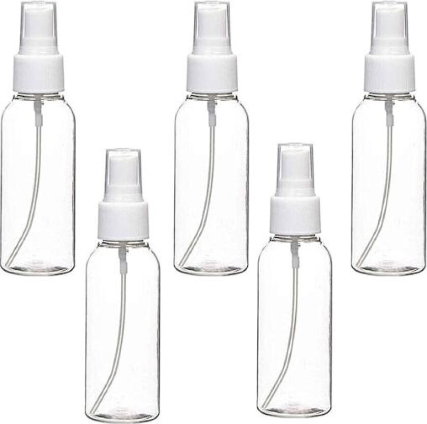 Sprayflaske, gjennomsiktig lufttåke plast mini reiseflaskesett, liten påfyllbar væskebeholder
