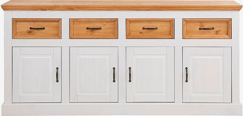 Skjenk 4 dører 4 skuffer Selma, Hvit