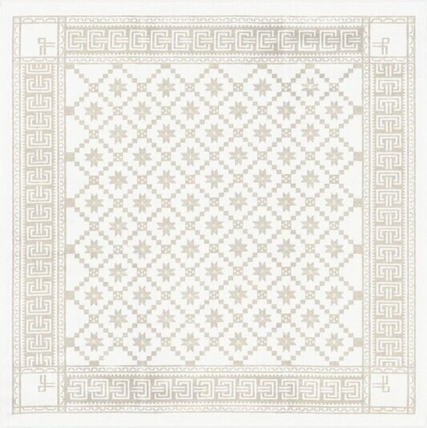 Åttebladrose bordduk 80x80 cm beige