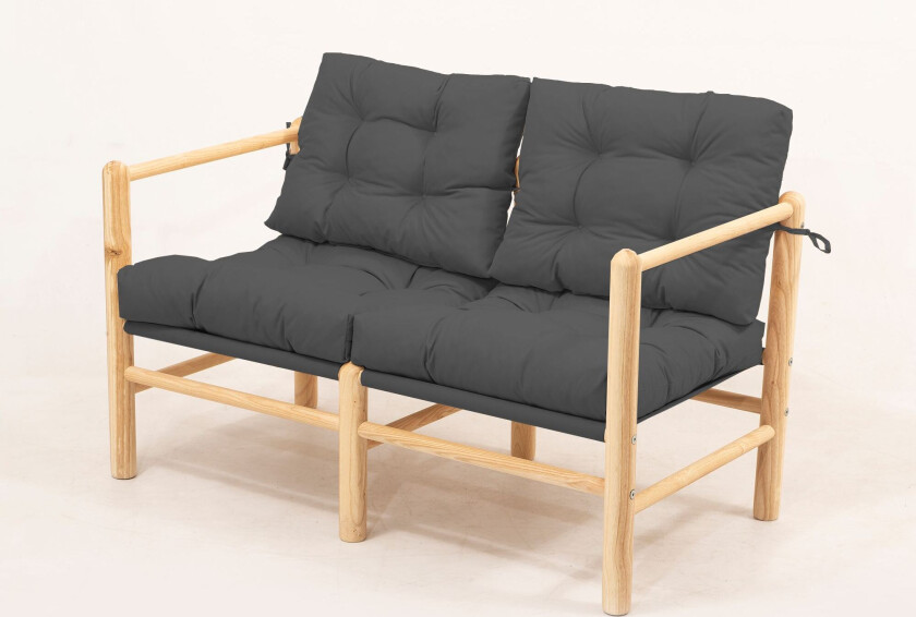 MYG04 - Antrasitt Garden 2-seters sofa, antrasitt