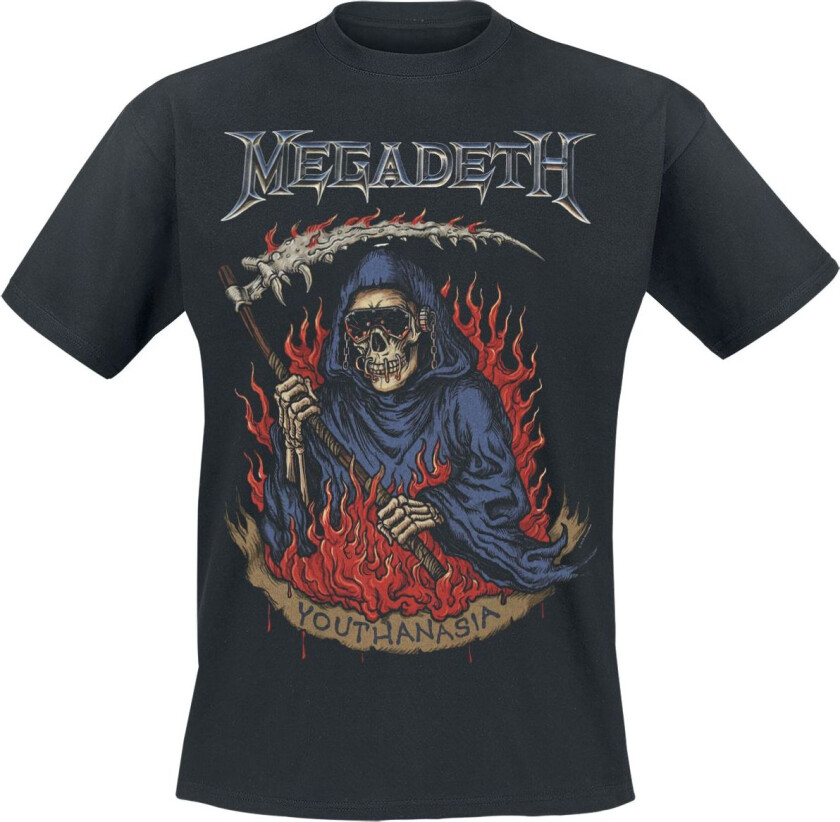 T-skjorte - Youthanasia Flames - S til 4XL - Herrer - svart
