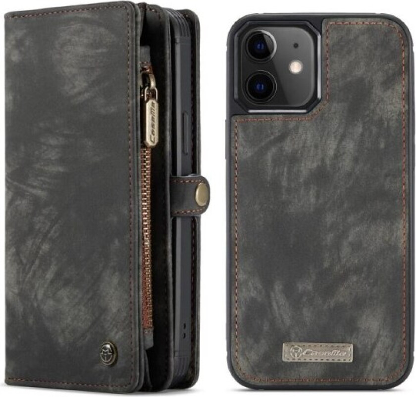 CASEME iPhone 12 Mini Retro Lommebok-deksel - Svart