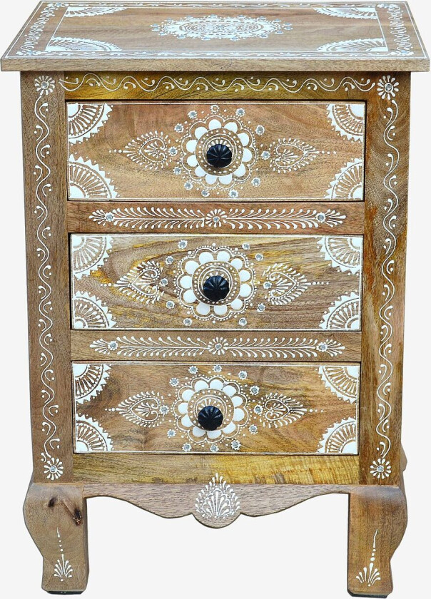 med 3 skuffer Sharma, Brun