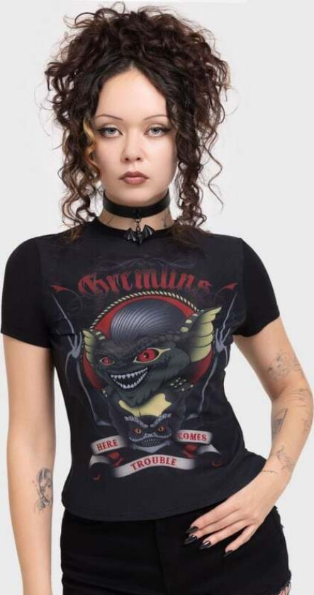 Goth T-skjorte - Gremlins - Here comes trouble T-skjorte - XS til 3XL - Damer - svart