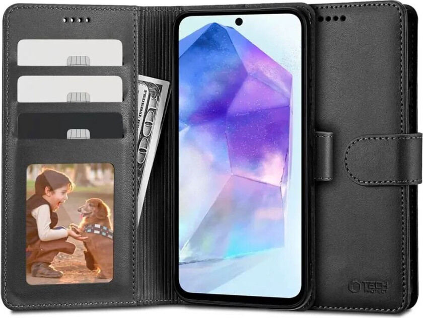 Tech-Protect Samsung Galaxy A55 (5G) Tech-Protect Flip Deksel med Lommebok - Svart