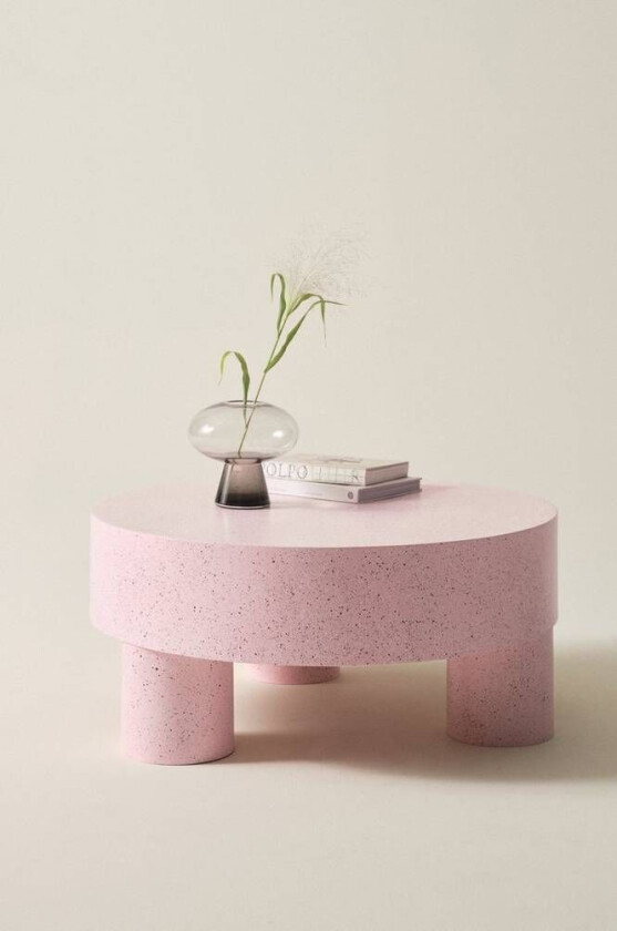 MALARO sofabord, diameter 90 cm Rosa terrazzo