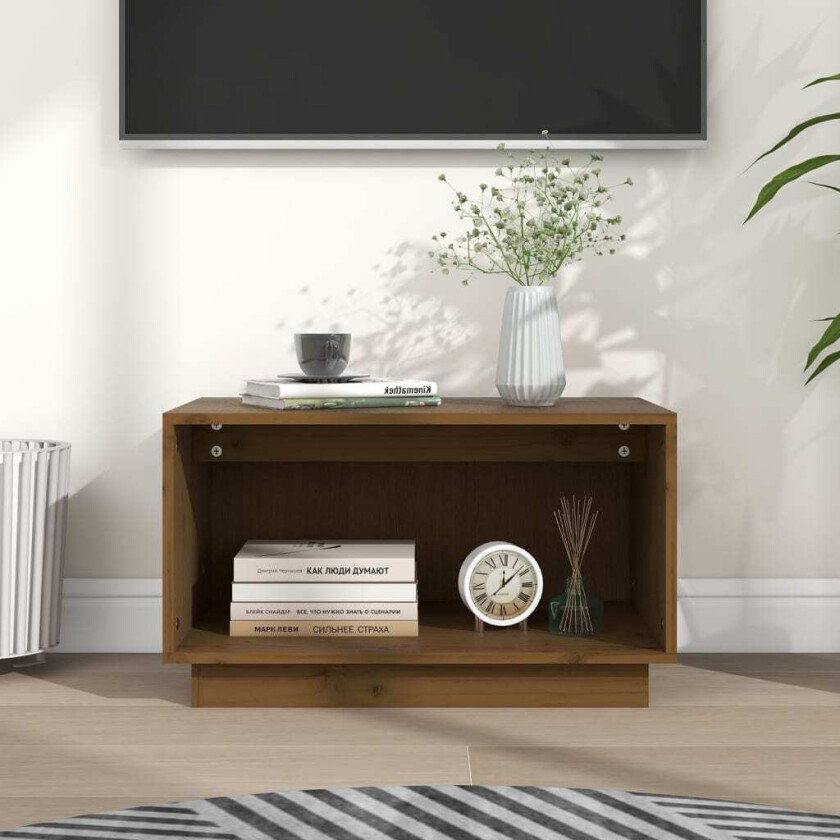 Bilde av TV-benk honningbrun 60x35x35 cm heltre furu