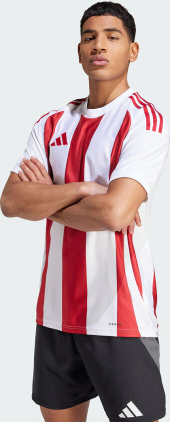 Spillerdrakt Striped 24 - Hvit/Rød, størrelse Medium