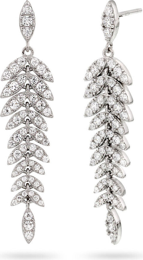 , Lange øredobber i 925 sølv med zirkonia