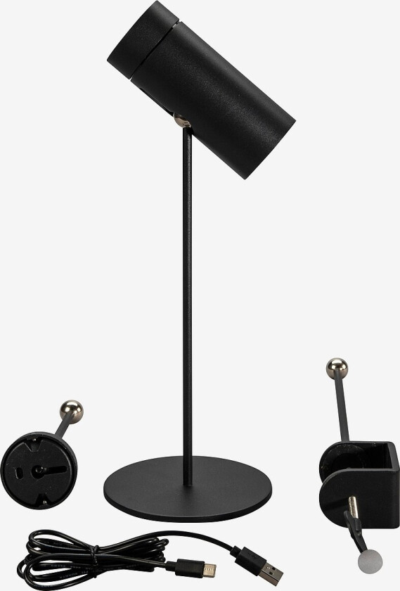 Multi bordlampe usb - Svart