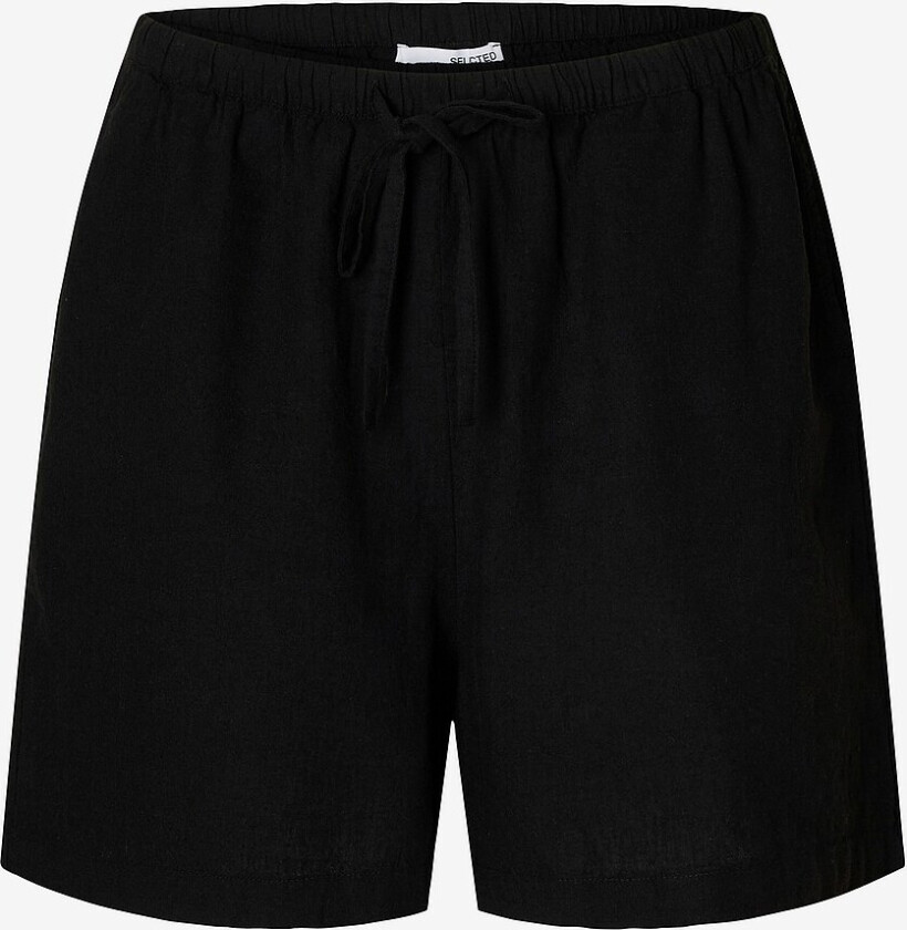 Shorts i lin slfLuisa MW Linen Blend String Shor - Svart