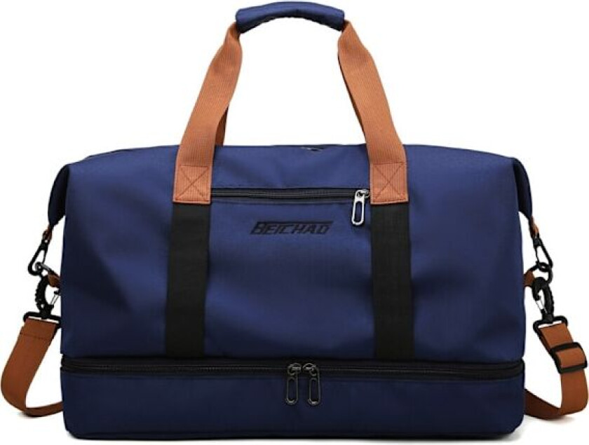 Stor duffelbag med stor kapasitet, lett treningsbag for reise Blå