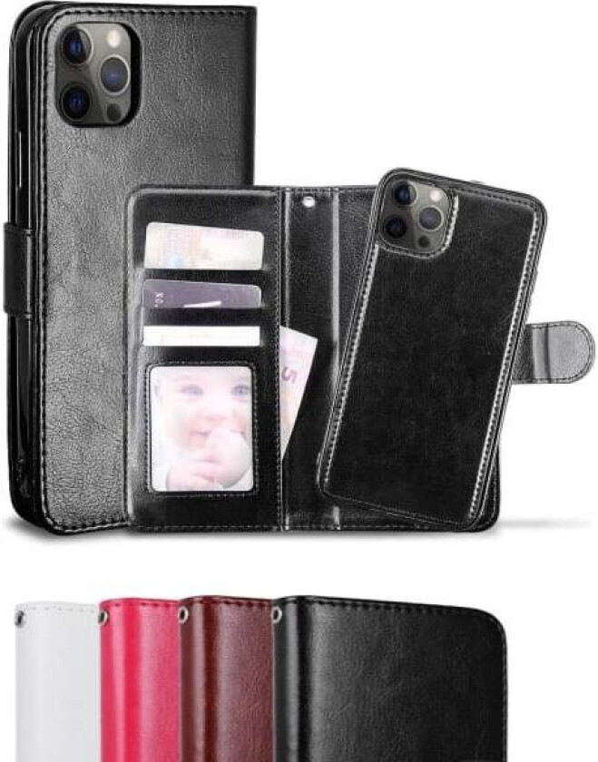 iPhone 13 Pro - Etui / Magnetisk Deksel 2i1 - Velg Farge! Svart