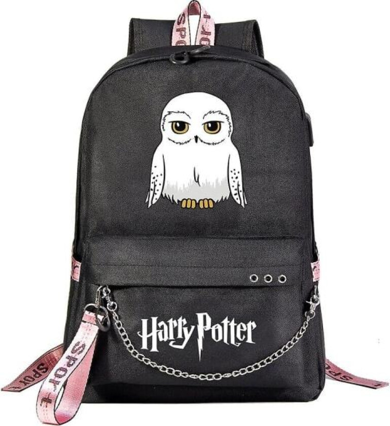 Harry Potter Ryggsekk for Tenåringer - Trendy Skolesekk for Gutter og Jenter - Tegneseriedesign med Stor Kapasitet for Reise - Studenter Casual