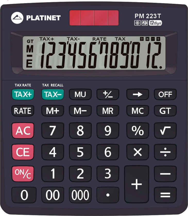 Lommeregner (12 cifre) Platinet PM223