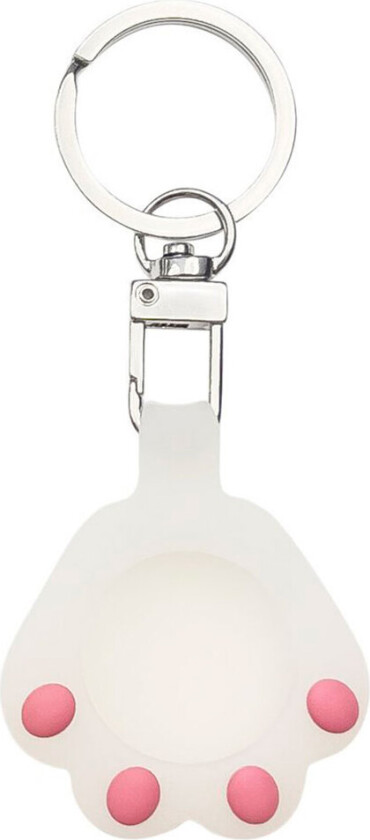Cat Paw Nøkkelring til Apple AirTag (Silikone) Hvid