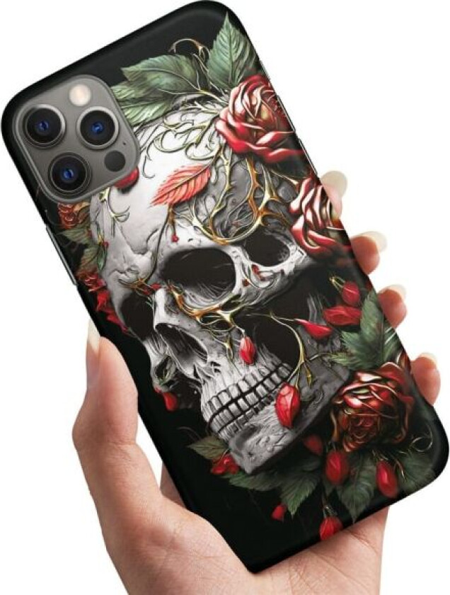 iPhone 12 Mini - Deksel/Mobildeksel Skull Roses