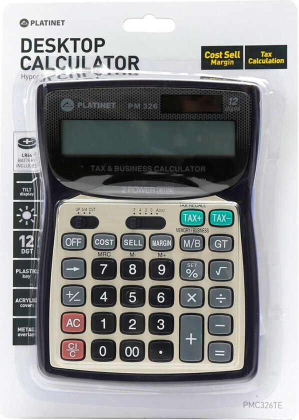 PM326 Lommeregner med solcelle (12 cifre)