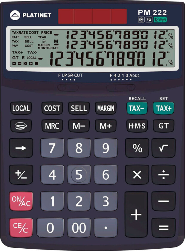 Bilde av PM222 Lommeregner med 3 rækker (12 cifre)