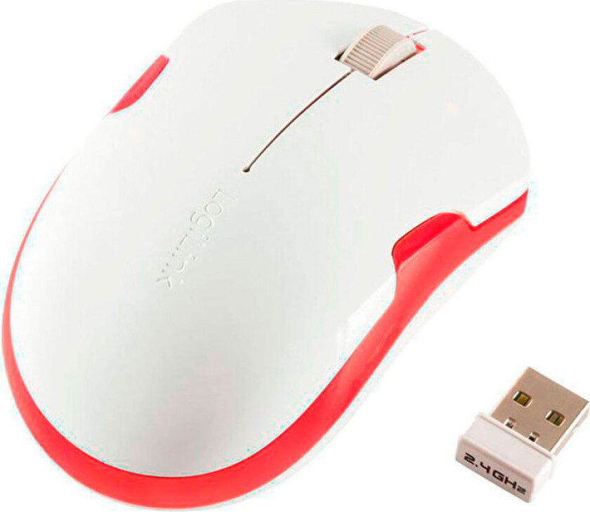 LogiLink USB trådløs mus (1200 dpi) Hvit/Rød