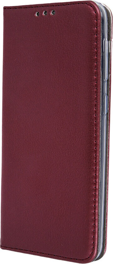 Smart Magnetic Flip Cover iPhone 15 Pro Max (kunstig skinn/TPU) Bordeaux