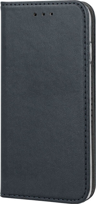 Smart Magnetic Flip Cover iPhone 15 (kunstig skinn/TPU) Svart