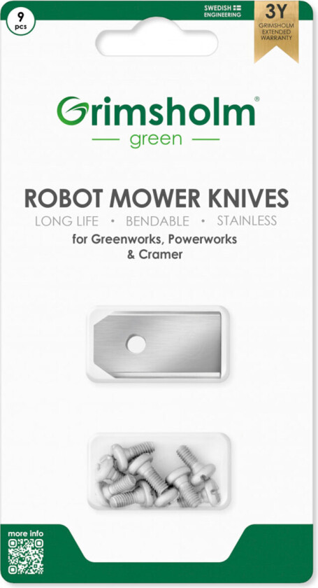 Kniver til Greenworks/Powerworks/Cramer Robotklipper - 9-pak