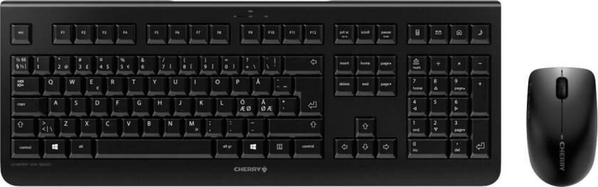 DW 3000 Trådløst tastatur/mus FLAT (2,4GHz) Svart