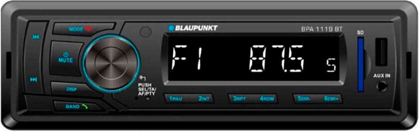 BPA1119BT Bilradio (FM/USB/AUX/BT) Svart
