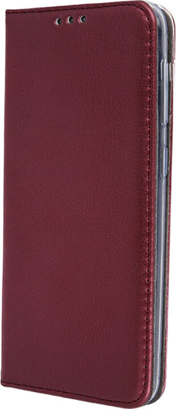 Smart Magnetic Flip Cover iPhone 15 Plus (kunstig skinn/TPU) Bordeaux