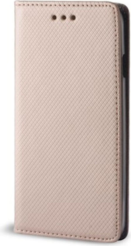 Smart Magnet Cover iPhone 15 (kunstig skinn/TPU) Gull