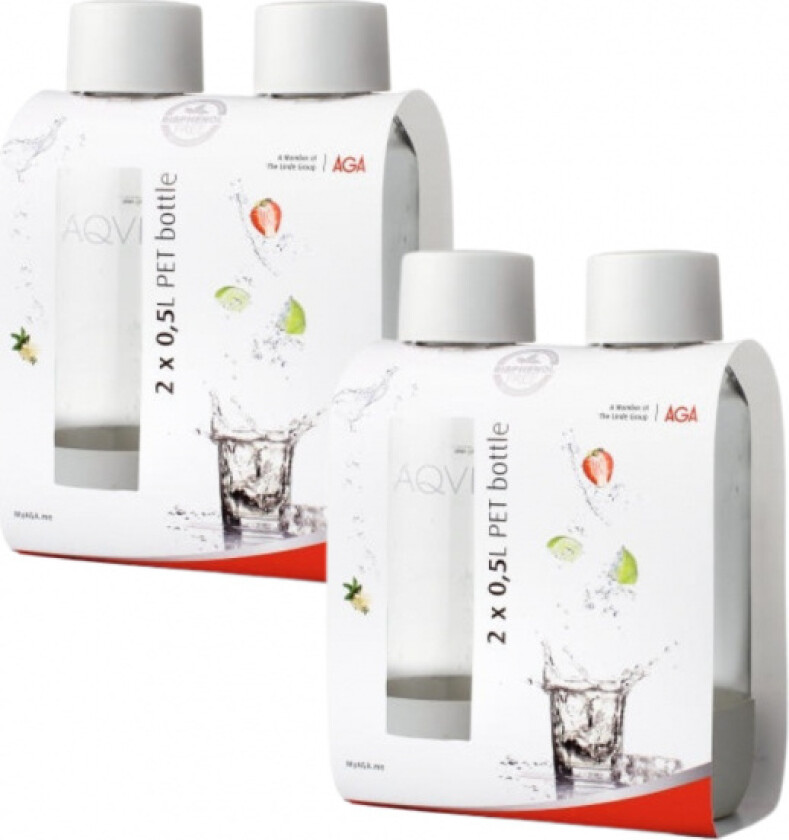 4-pack AGA AQVIA "on-the-go" 0,5L, PET-flaska (Vit)