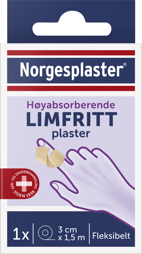 Limfritt plaster, 3 cm x 1,5 m, 1 stk.