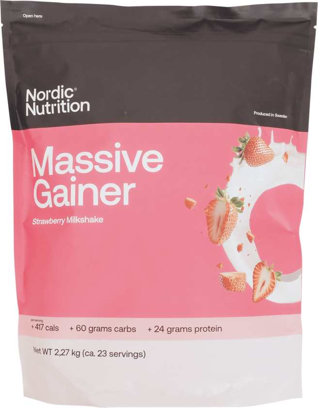 Massive Gainer - Strawberry 2270 g, proteinpulver STRAWBERRY