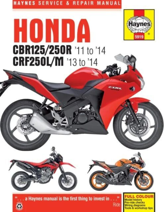 Honda CBR125R, CBR250R, CBR300R, CB300F & CRF250 (11-18) av Haynes Publishing