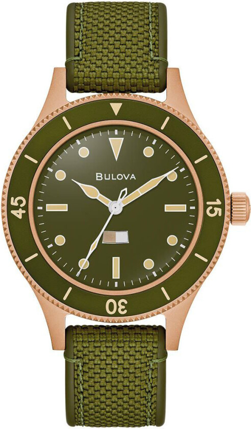 MIL-Ships 98A324 - Automatisk - Bronse - Herreklokker - Silikon - Safir