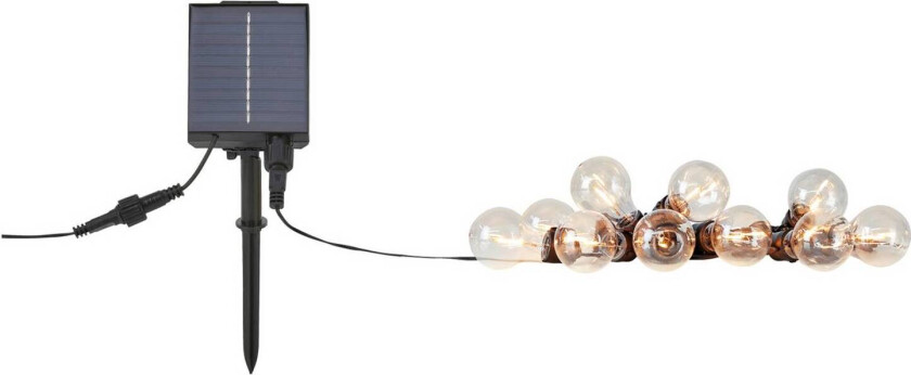Lyslenke Suno, solenergi, USB, plast, 10 lyskilder, IP44