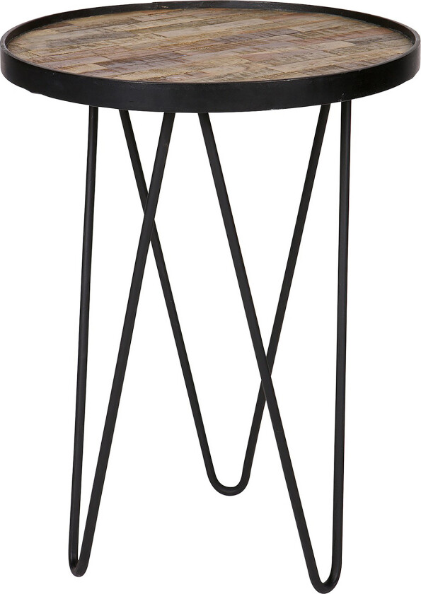 Lev Sidebord 39 cm Rund - Tre/Metall