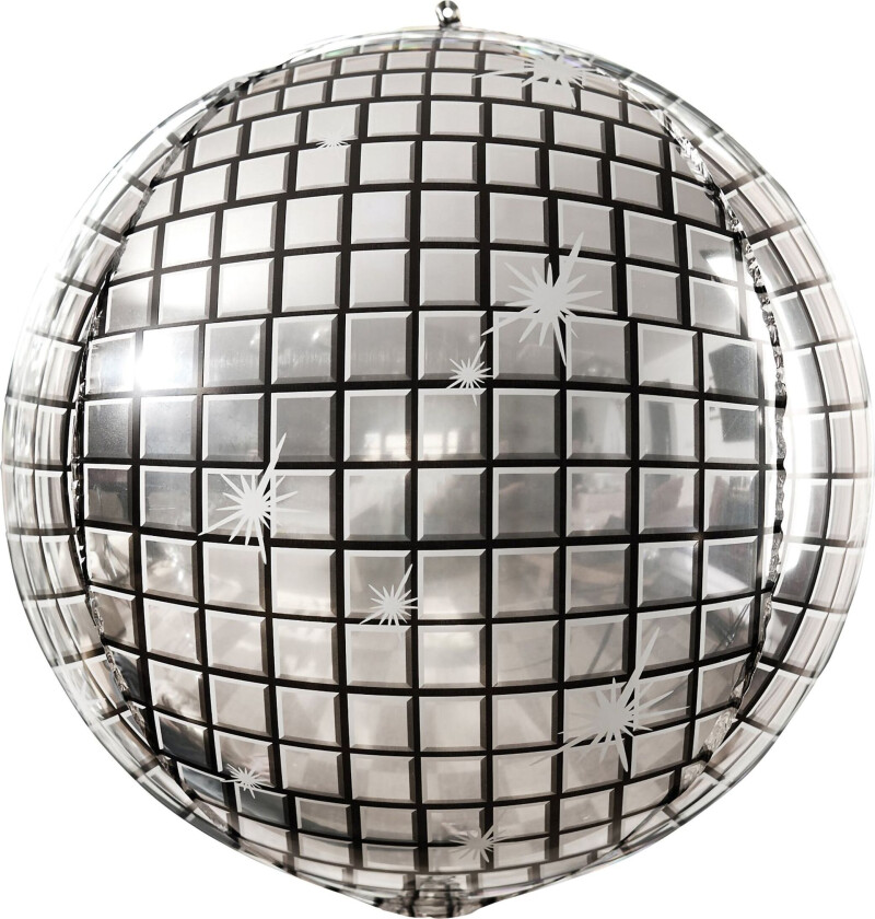 Folieballong Discokule Sølv