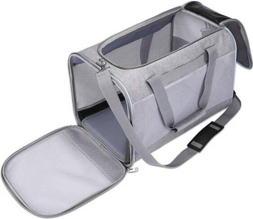 Grå reiseveske til katt og hund