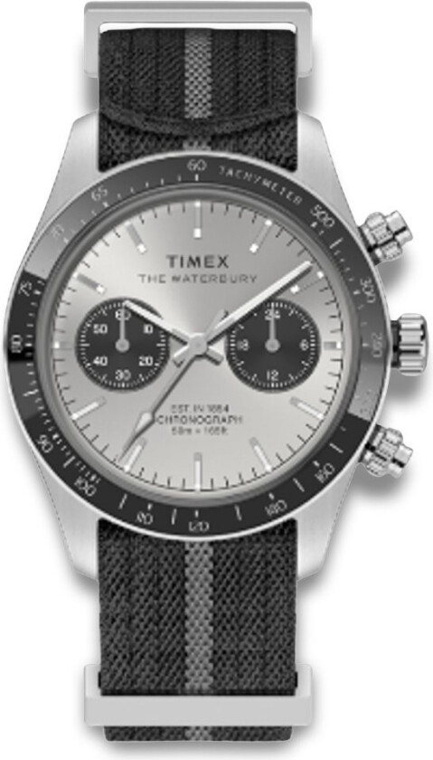 Waterbury Heritage Chronograph TW2Y35500 - Kvarts - Sølv - Herreklokker - Stoff - Mineral