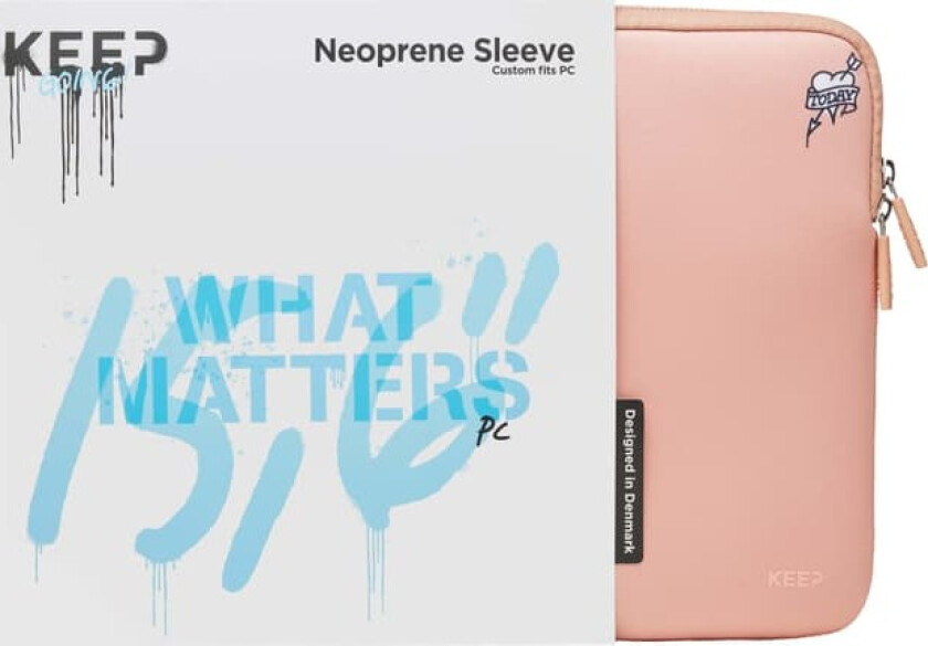 KEEP 15,6’’ neoprenetui for bærbar PC (monkey coral pearl)