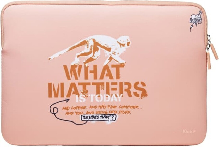 KEEP 13,3’’ neoprenetui for bærbar PC (monkey coral)