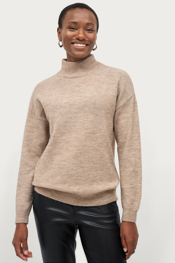 Genseren med høy hals - Beige