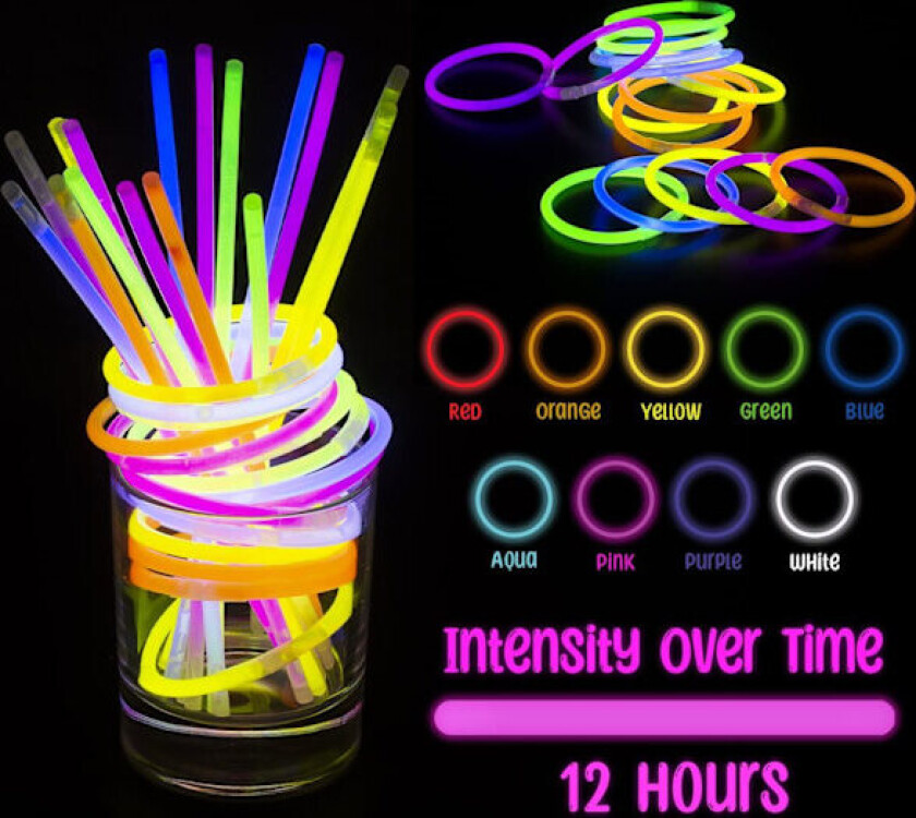 Premium Glow Sticks - Lag neon halskjede armbånd armbånd, blandede farger lyspinner for barnas festutstyr, bursdag, bryllupsgaver, 50 stk