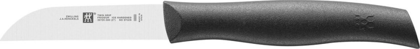 Twin grip rett grønnsakskniv 8 cm Svart-rustfritt stål